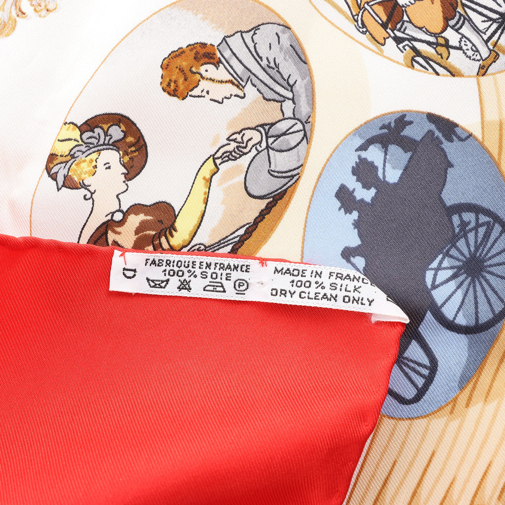 Hermès Carré 90 "Couvee d'Hermes" Silk handkerchief in Red