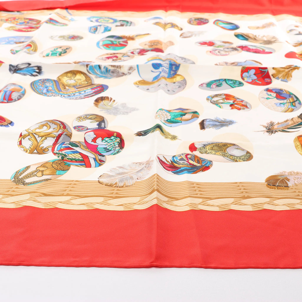 Hermès Carré 90 "Couvee d'Hermes" Silk handkerchief in Red