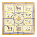 Hermès Carré 90 "Couvertures Et Tenues de Jour Pocket Square" 100% Silk Scarf in Beige