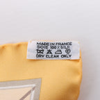 Hermès Carré 90 "Couvertures Et Tenues de Jour Pocket Square" 100% Silk Scarf in Beige