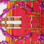 Hermès Carré 90 "Crano Manage" Silk handkerchief in Blue x Red