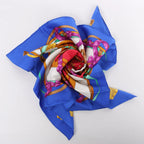 Hermès Carré 90 "Crano Manage" Silk handkerchief in Blue x Red