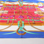 Hermès Carré 90 "Crano Manage" Silk handkerchief in Blue x Red
