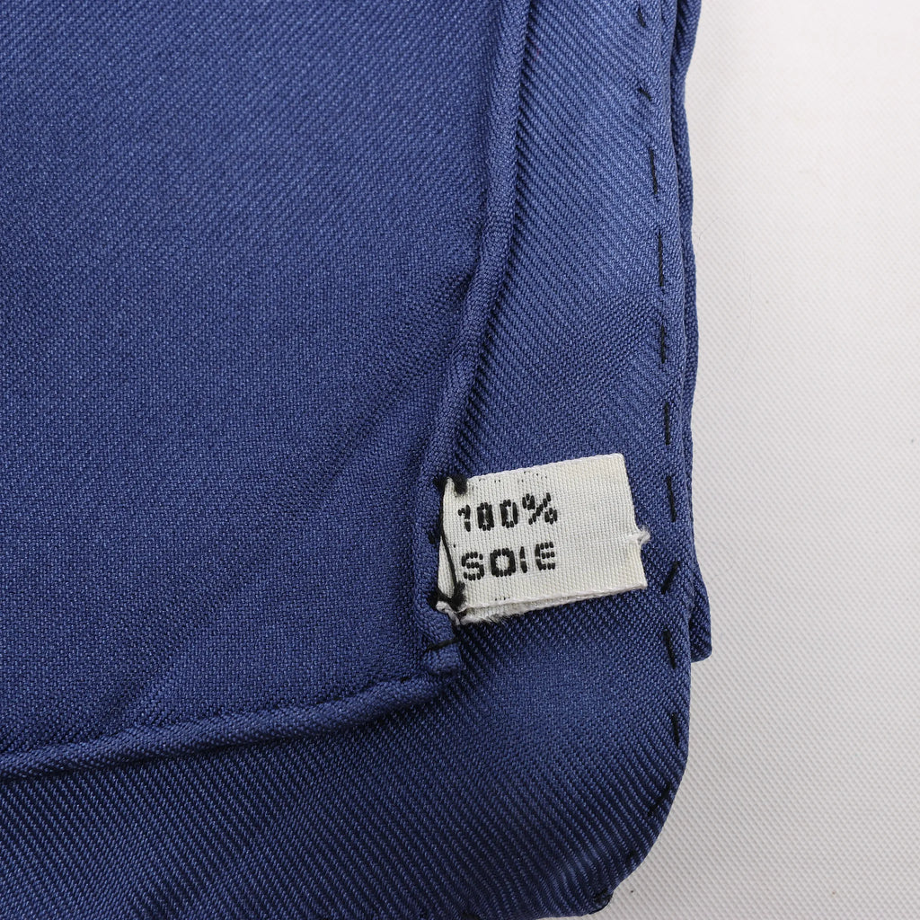 Hermès Carré 90 "Cuivreries" Silk handkerchief in Navy Blue x White