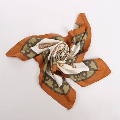 Hermès Carré 90 "DIANE Gunshot" Silk handkerchief in Brown