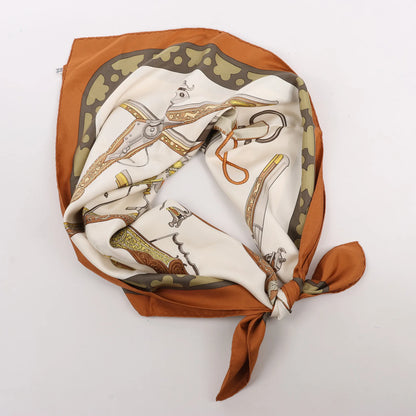 Hermès Carré 90 "DIANE Gunshot" Silk handkerchief in Brown