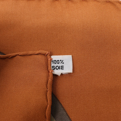 Hermès Carré 90 "DIANE Gunshot" Silk handkerchief in Brown