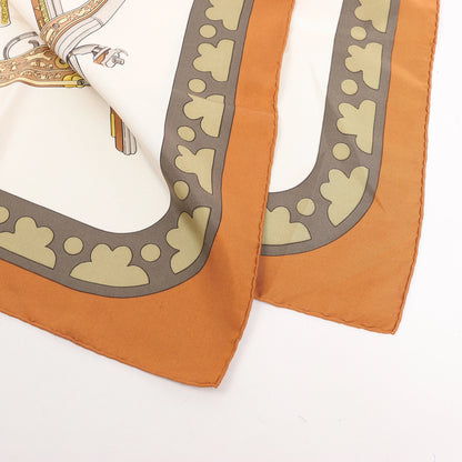 Hermès Carré 90 "DIANE Gunshot" Silk handkerchief in Brown