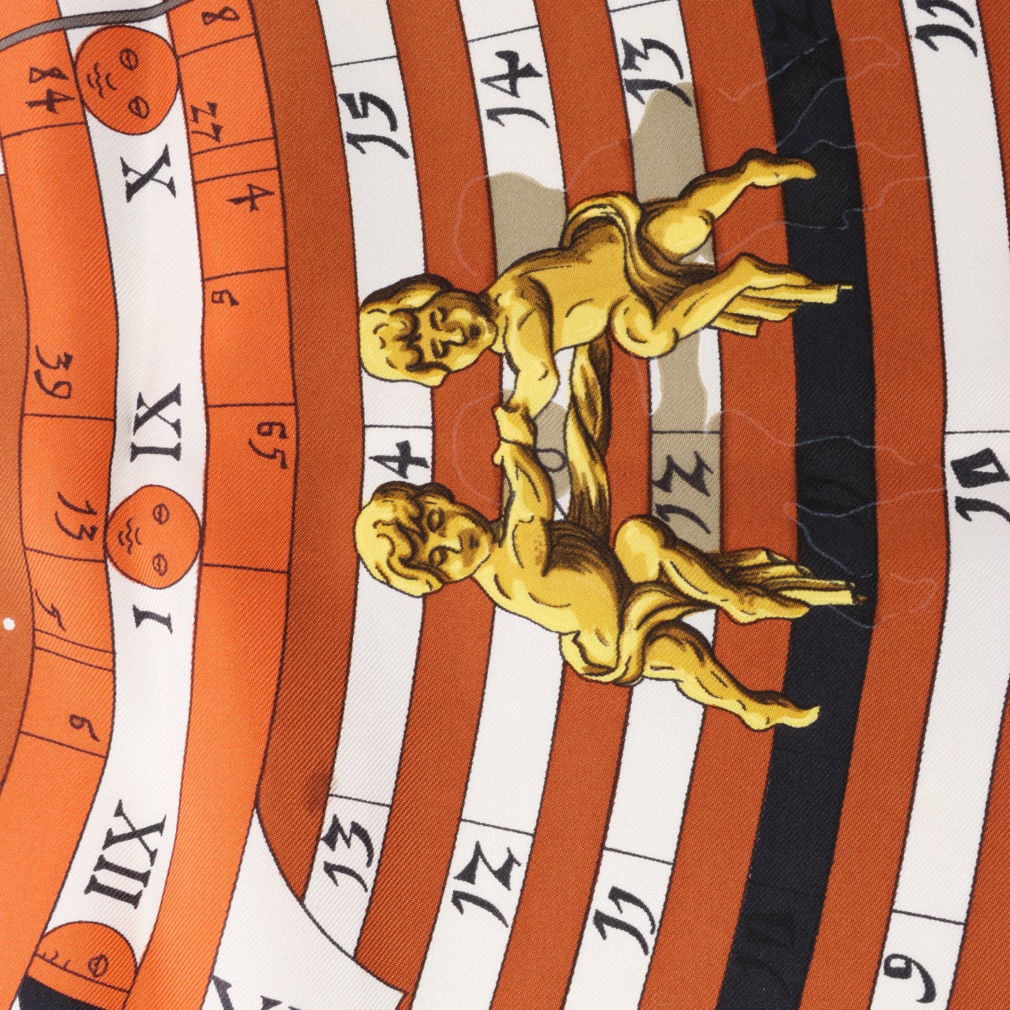 Hermès Carré 90 " DIES ET HORE" Silk handkerchief in Black