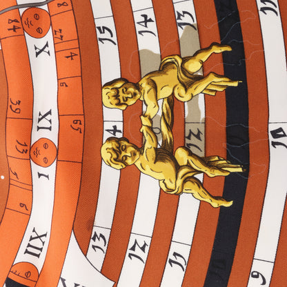 Hermès Carré 90 " DIES ET HORE" Silk handkerchief in Black