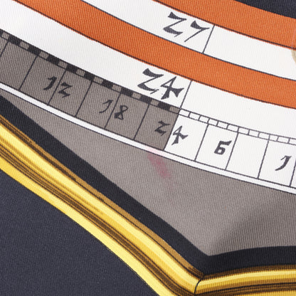 Hermès Carré 90 " DIES ET HORE" Silk handkerchief in Black
