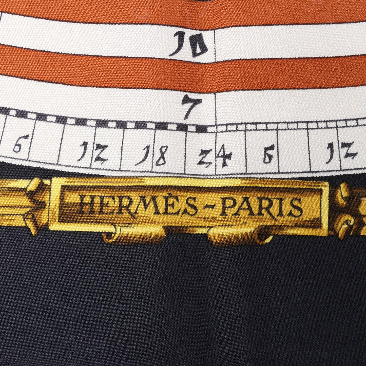 Hermès Carré 90 " DIES ET HORE" Silk handkerchief in Black