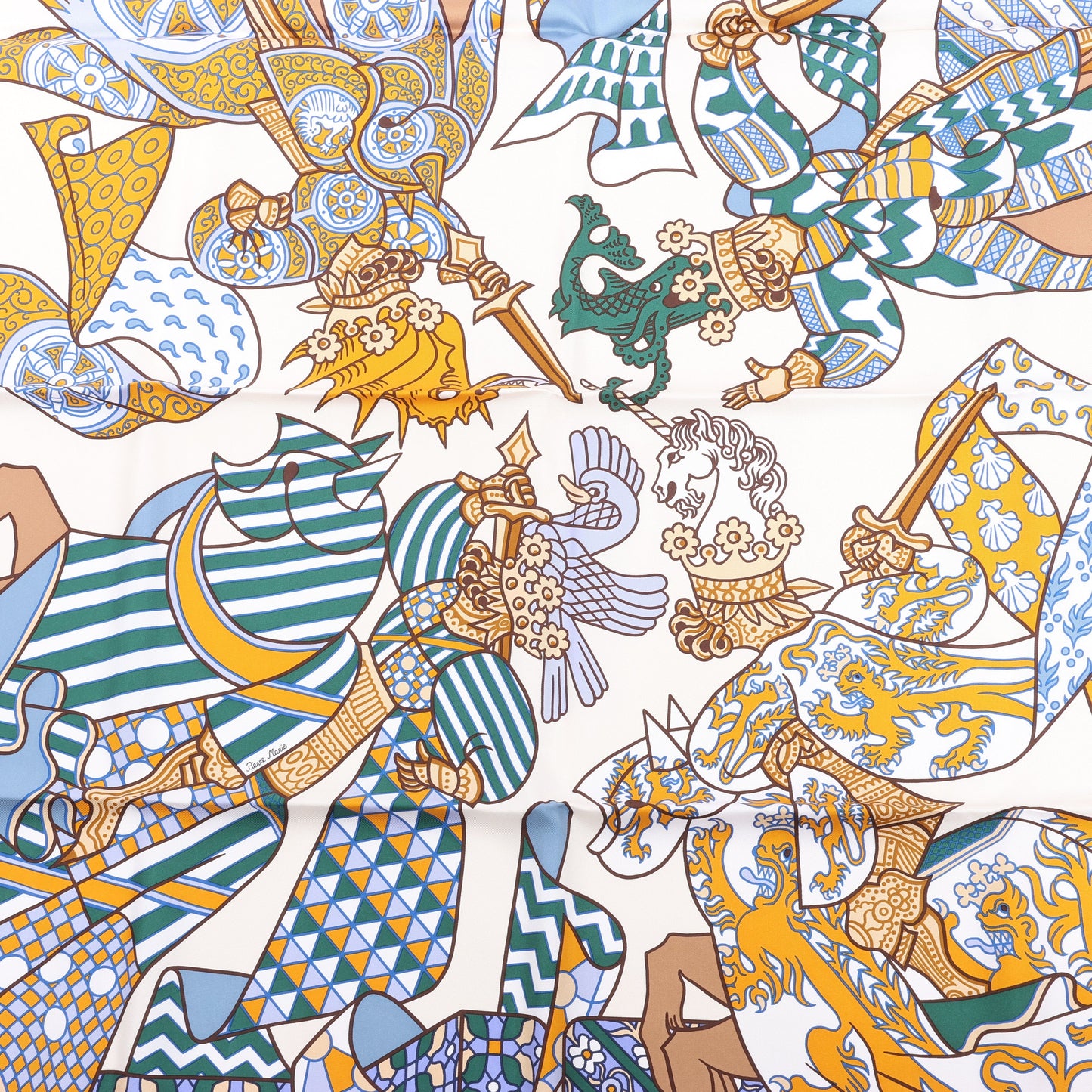 Hermès Carré 90 "DUELS ONIRIQUES" Silk handkerchief in Multicolor