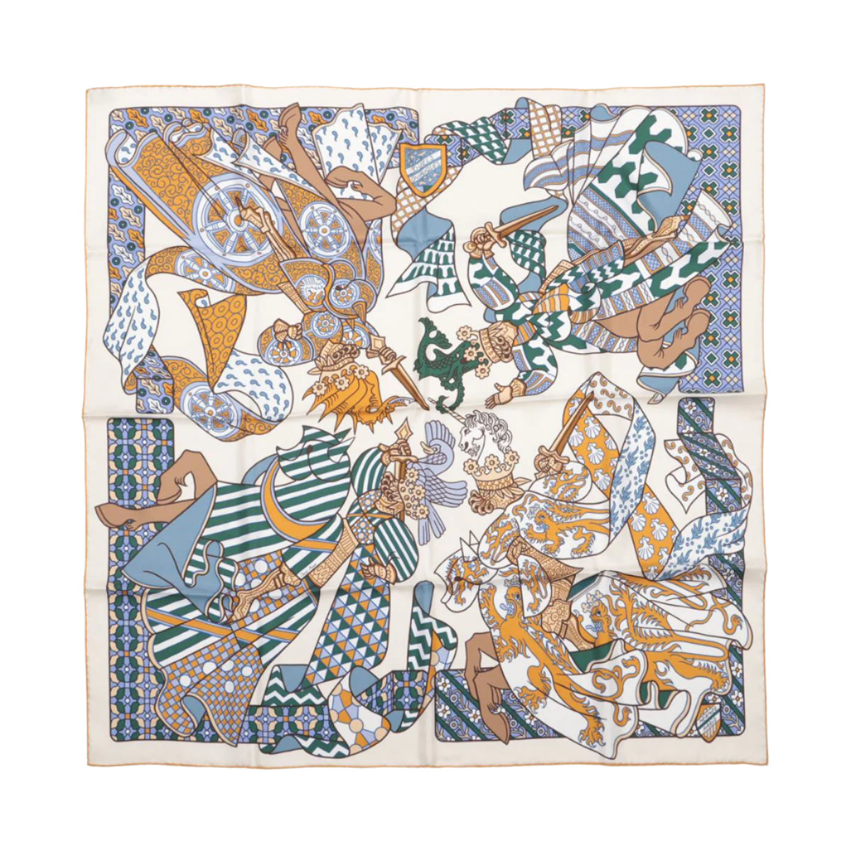Hermès Carré 90 "DUELS ONIRIQUES" Silk handkerchief in Multicolor