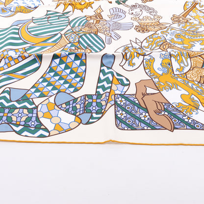 Hermès Carré 90 "DUELS ONIRIQUES" Silk handkerchief in Multicolor