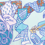 Hermès Carré 90 "DUELS ONIRIQUES" Silk handkerchief in Blue