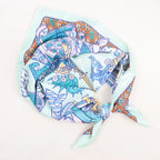 Hermès Carré 90 "DUELS ONIRIQUES" Silk handkerchief in Blue