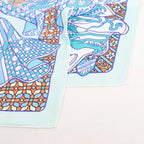 Hermès Carré 90 "DUELS ONIRIQUES" Silk handkerchief in Blue