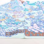 Hermès Carré 90 "DUELS ONIRIQUES" Silk handkerchief in Blue