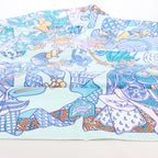 Hermès Carré 90 "DUELS ONIRIQUES" Silk handkerchief in Blue