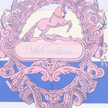 Hermès Carré Double face 90 "DELLA CAVALLERIA" 100% Silk Scarf in Pink