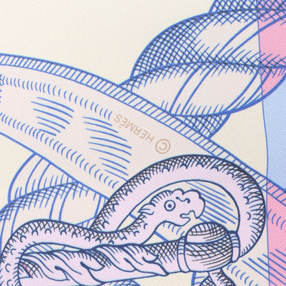 Hermès Carré Double face 90 "DELLA CAVALLERIA" 100% Silk Scarf in Pink