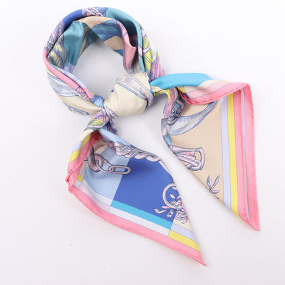 Hermès Carré Double face 90 "DELLA CAVALLERIA" 100% Silk Scarf in Pink