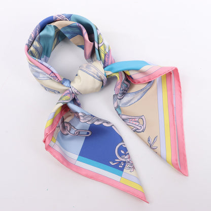 Hermès Carré Double face 90 "DELLA CAVALLERIA" 100% Silk Scarf in Pink