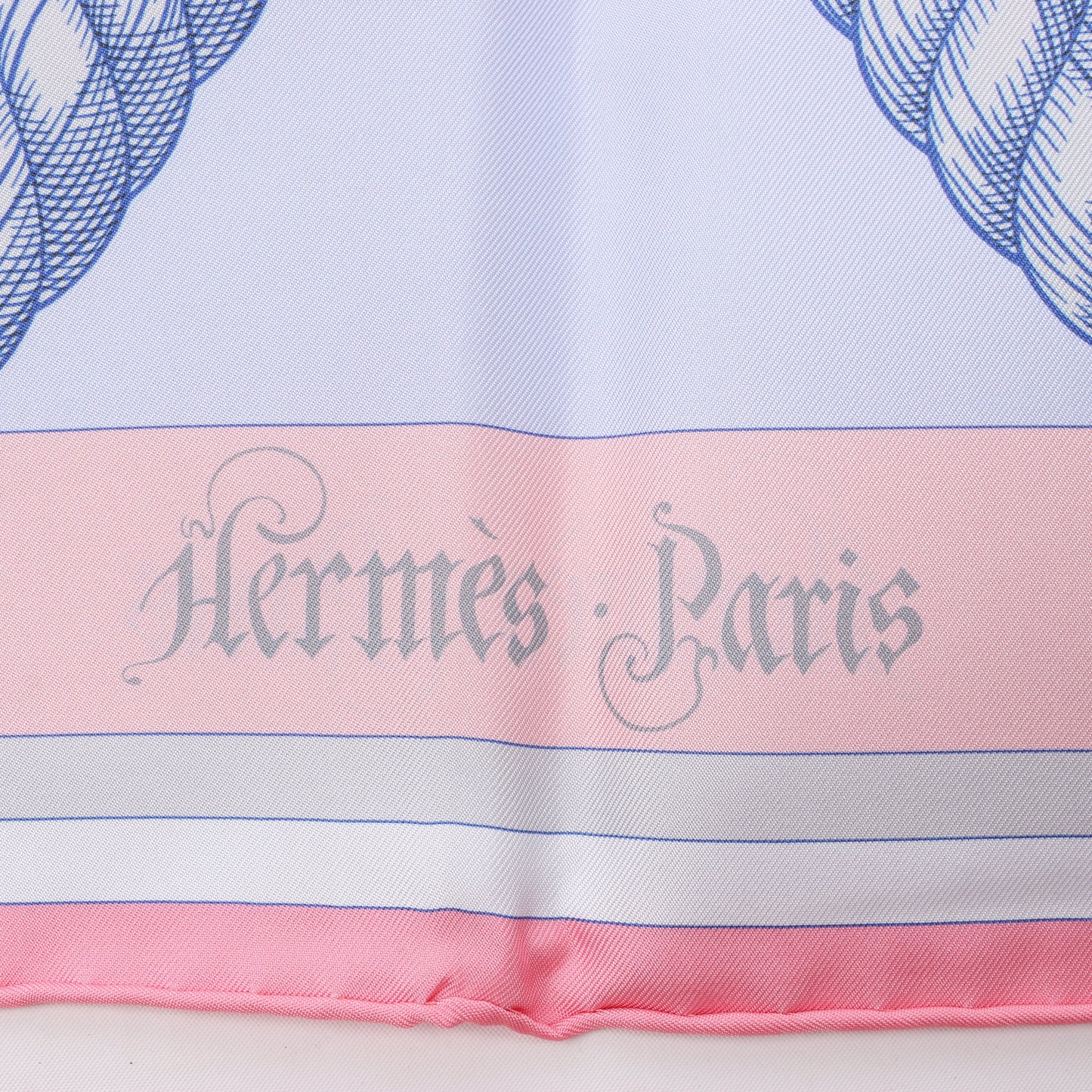 Hermès Carré Double face 90 "DELLA CAVALLERIA" 100% Silk Scarf in Pink