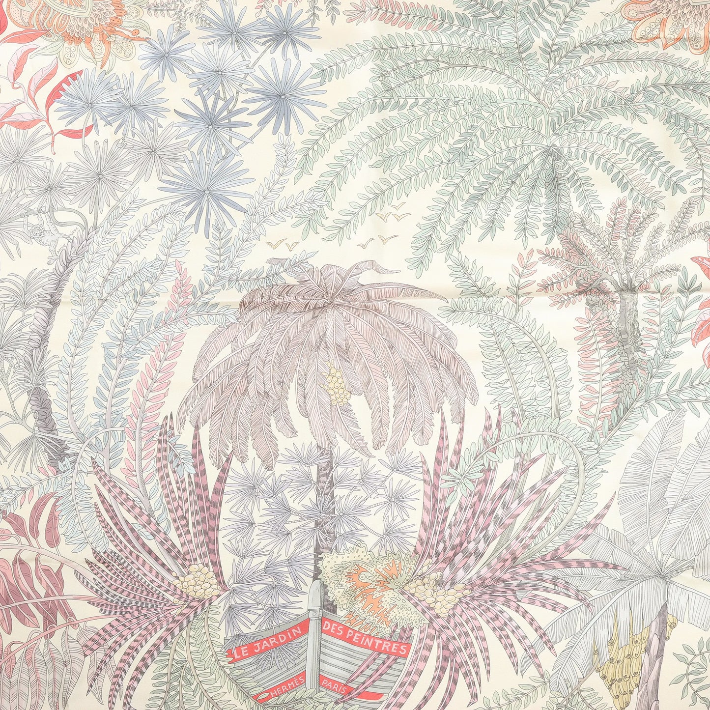 Hermès Carré Double face 90 "LES JARDIN DES PEINTRES" Silk handkerchief in Multicolor