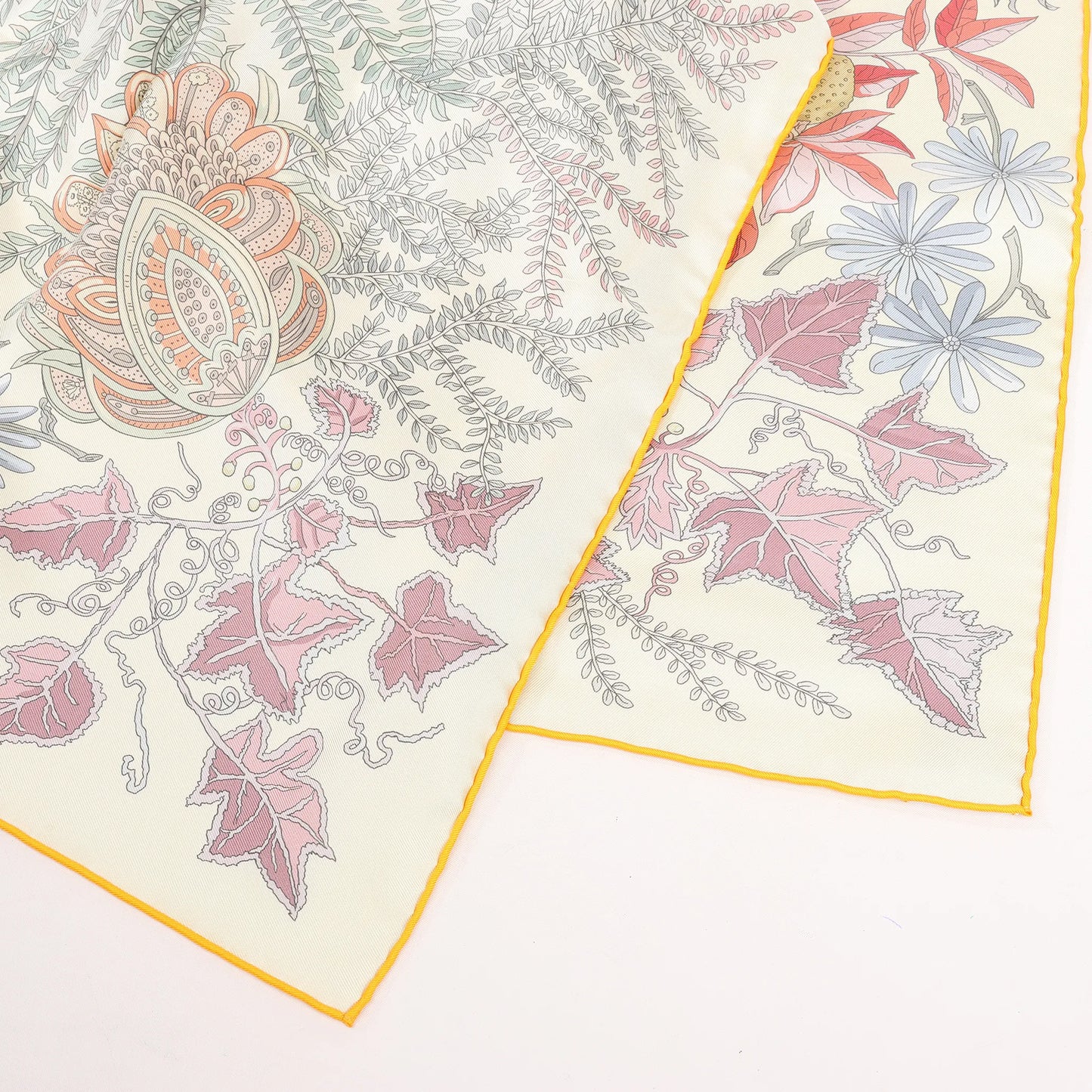 Hermès Carré Double face 90 "LES JARDIN DES PEINTRES" Silk handkerchief in Multicolor
