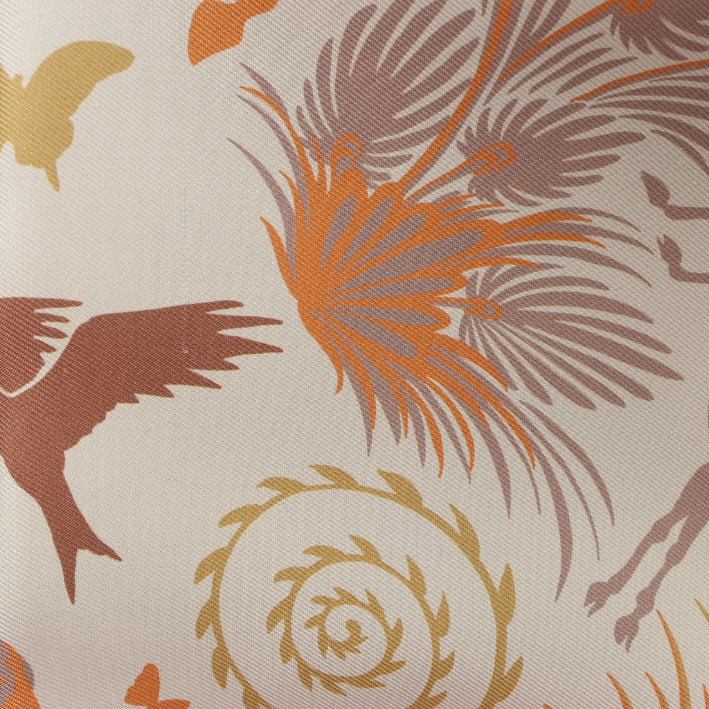 Hermès Carré 90 Double Face "le Charme d'Orphee Lured" Silk handkerchief in Yellow
