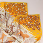 Hermès Carré 90 Double Face "le Charme d'Orphee Lured" Silk handkerchief in Yellow