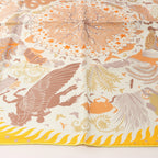 Hermès Carré 90 Double Face "le Charme d'Orphee Lured" Silk handkerchief in Yellow