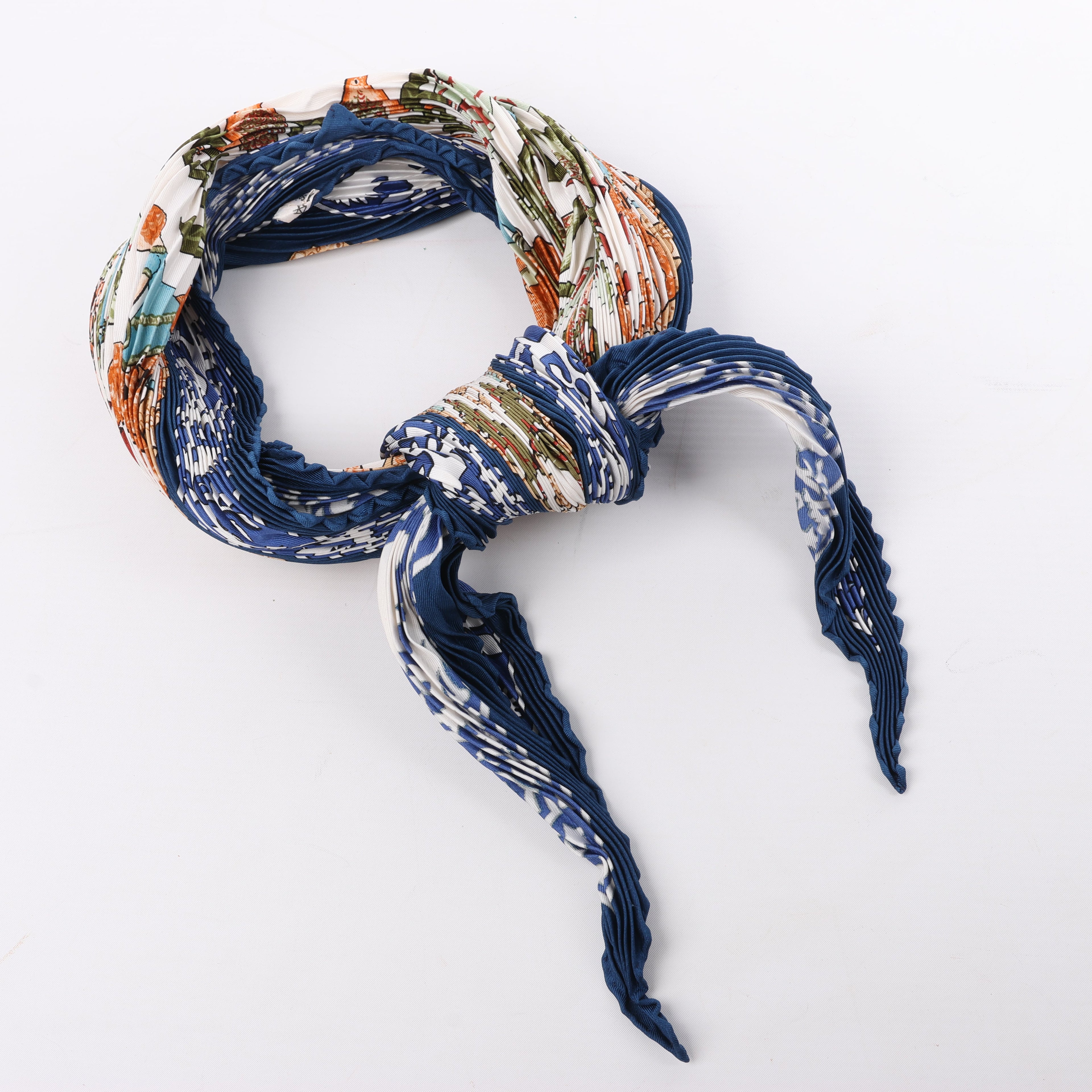 Hermès Carré 90 "EARLY AMERICA" 100% Silk Scarf in Navy