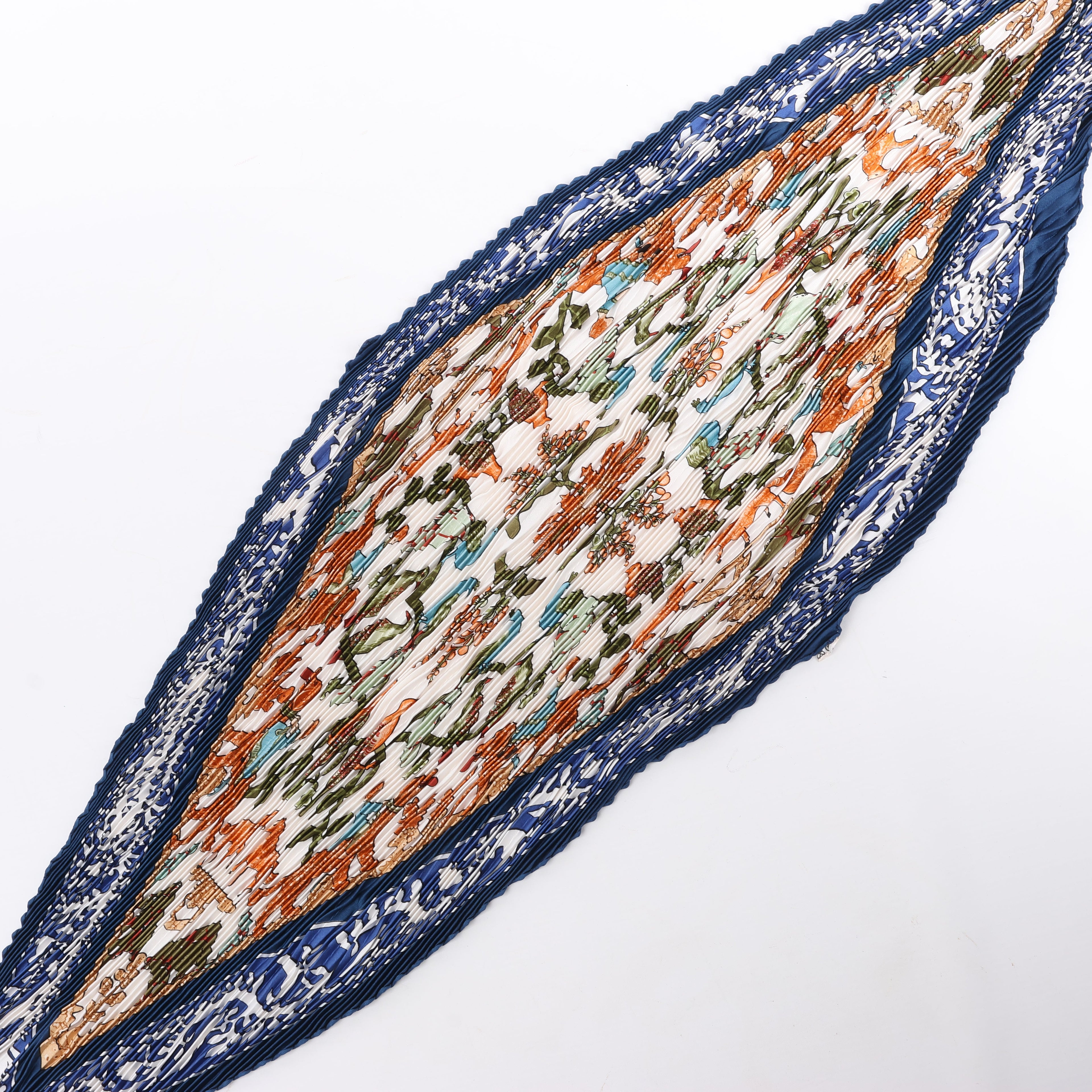 Hermès Carré 90 "EARLY AMERICA" 100% Silk Scarf in Navy