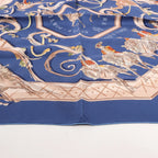 Hermès Carré 90 "ECOLE PORTUGAISE D'ART EQUESTRE" Silk handkerchief in Navy Blue