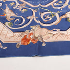Hermès Carré 90 "ECOLE PORTUGAISE D'ART EQUESTRE" Silk handkerchief in Navy Blue