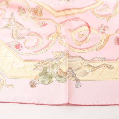 Hermès Carré 90 "ECOLE PORTUGAISE D'ART EQUESTRE" Silk handkerchief in Pink