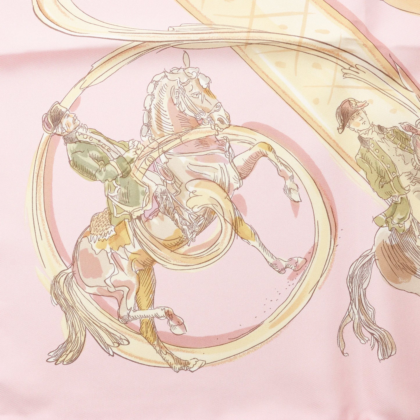 Hermès Carré 90 "ECOLE PORTUGAISE D'ART EQUESTRE" Silk handkerchief in Pink