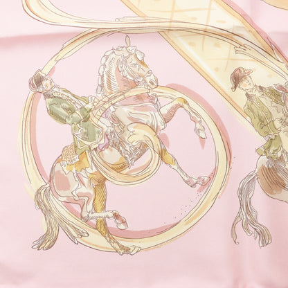 Hermès Carré 90 "ECOLE PORTUGAISE D'ART EQUESTRE" Silk handkerchief in Pink