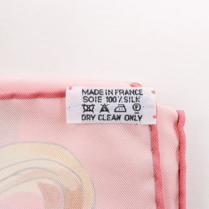 Hermès Carré 90 "ECOLE PORTUGAISE D'ART EQUESTRE" Silk handkerchief in Pink