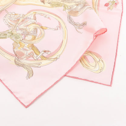 Hermès Carré 90 "ECOLE PORTUGAISE D'ART EQUESTRE" Silk handkerchief in Pink