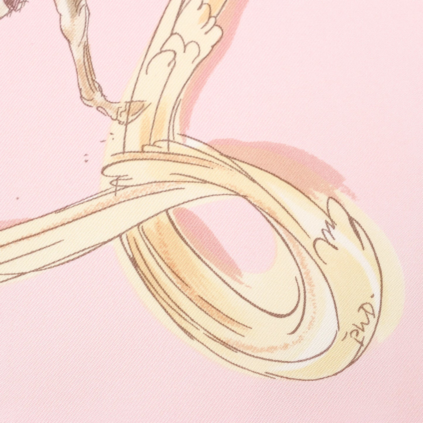 Hermès Carré 90 "ECOLE PORTUGAISE D'ART EQUESTRE" Silk handkerchief in Pink