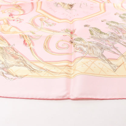 Hermès Carré 90 "ECOLE PORTUGAISE D'ART EQUESTRE" Silk handkerchief in Pink