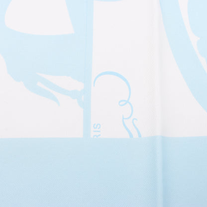 Hermès Carré 90 "EN DESORDRE" Foulard 100% Soie en Bleu