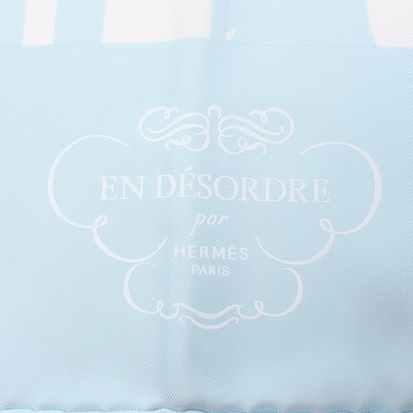 Hermès Carré 90 "EN DESORDRE" Foulard 100% Soie en Bleu