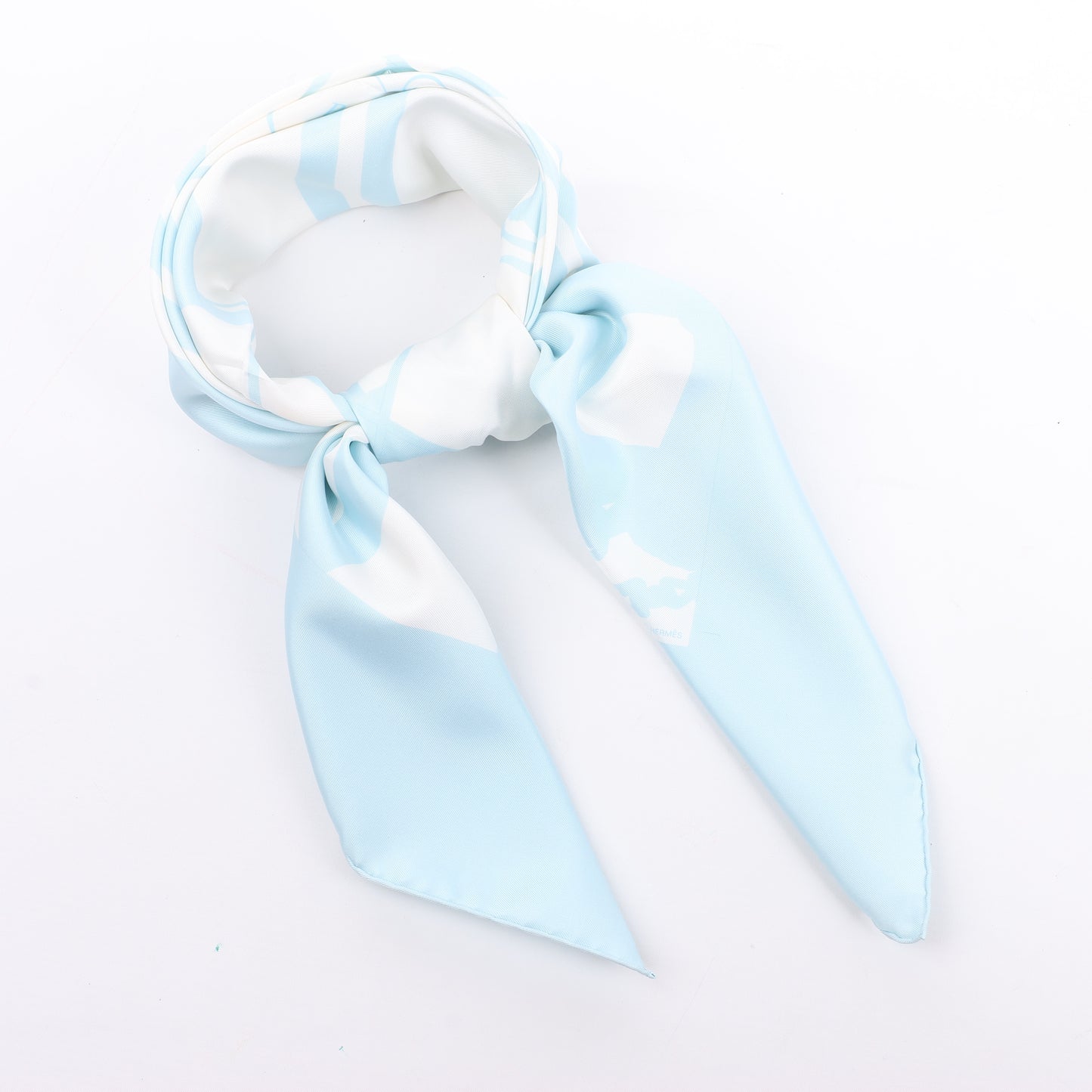 Hermès Carré 90 "EN DESORDRE" Foulard 100% Soie en Bleu