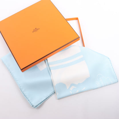 Hermès Carré 90 "EN DESORDRE" Foulard 100% Soie en Bleu