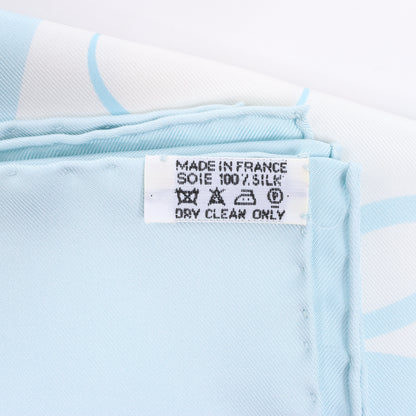 Hermès Carré 90 "EN DESORDRE" Foulard 100% Soie en Bleu